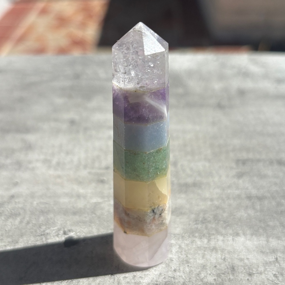 Pastel Rainbow Chakra Wand Obelisk Tower - Picture 3 of 7